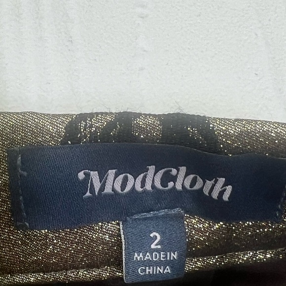 Mod Cloth - Metallic Gold With Black Skull Patterned Hidden Zipper Mini Skirt 2 - Picture 6 of 11